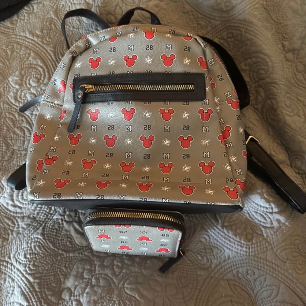 Disney Gray and Red Mickey Mouse Backpack